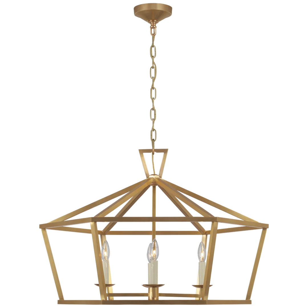 Darlen Wide Hexagonal Lantern-Visual Comfort-VISUAL-CHC 5290AB-Outdoor Lanterns-1-France and Son