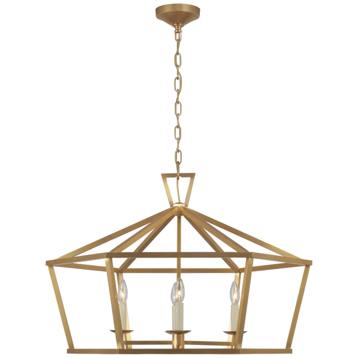 Darlen Wide Hexagonal Lantern-Visual Comfort-VISUAL-CHC 5290AB-Outdoor Lanterns-1-France and Son