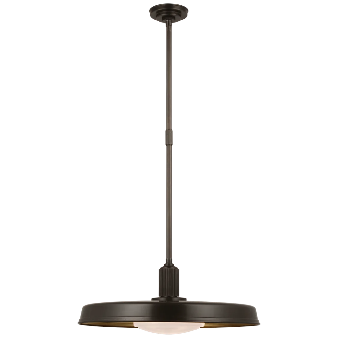 Rodey 24" Factory Pendant-Visual Comfort-VISUAL-CHC 5302BZ-WG-PendantsBronze-White Glass-2-France and Son