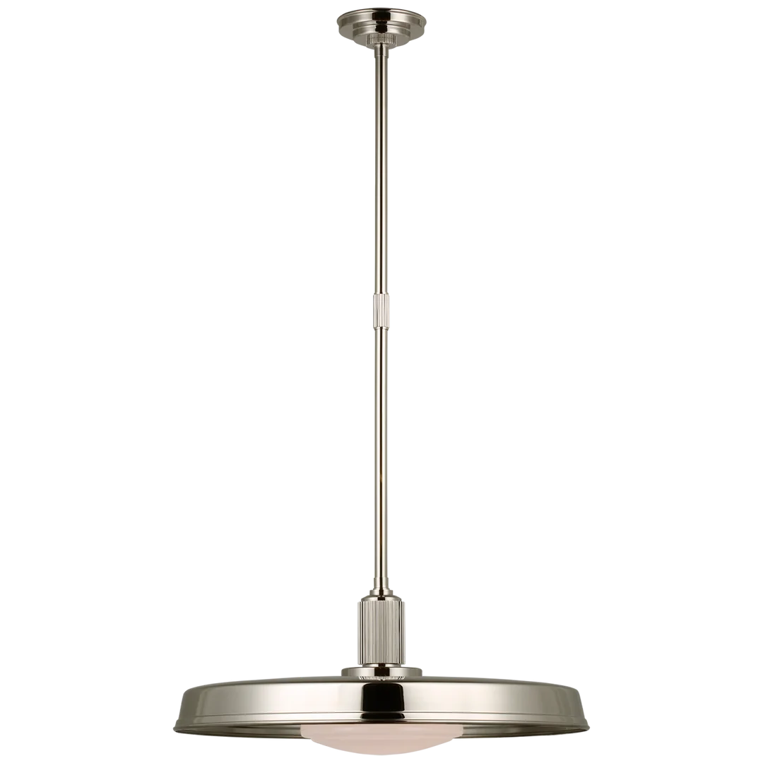 Rodey 24" Factory Pendant-Visual Comfort-VISUAL-CHC 5302PN-WG-PendantsPolished Nickel-White Glass-1-France and Son