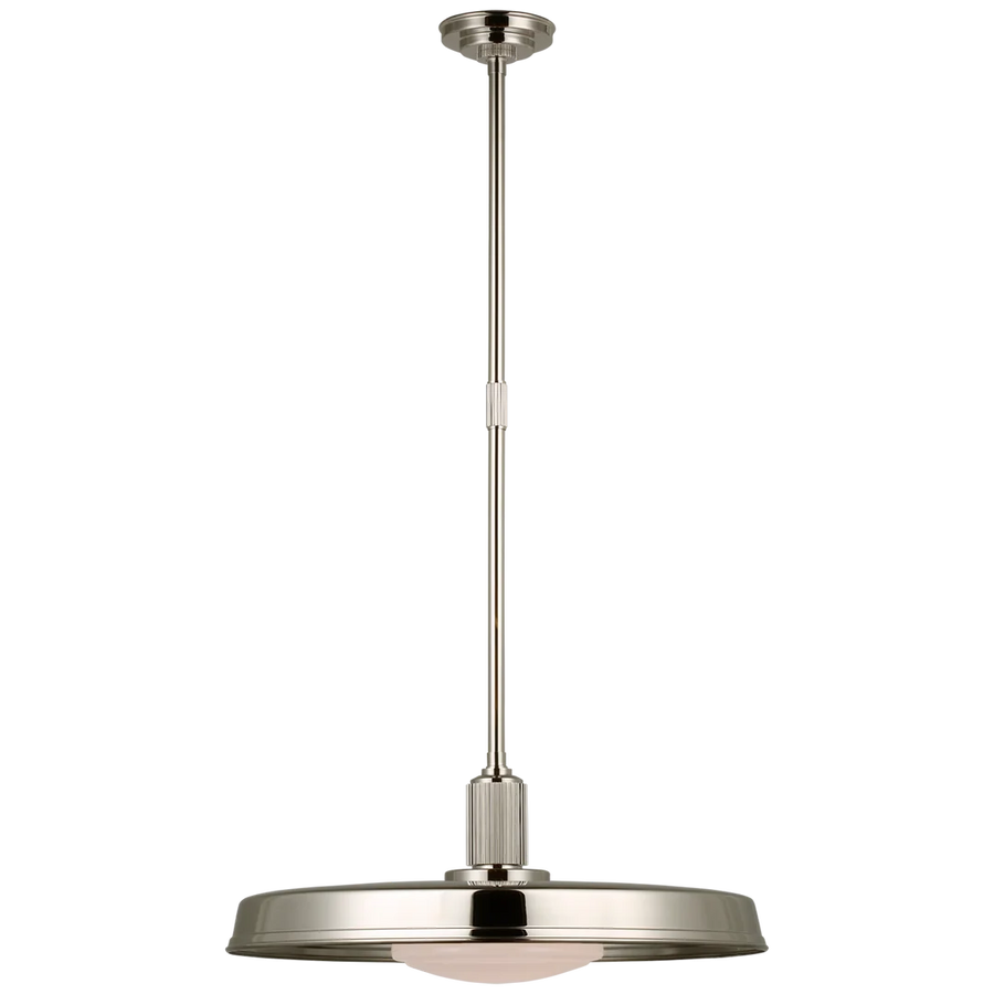 Rodey 24" Factory Pendant-Visual Comfort-VISUAL-CHC 5302PN-WG-PendantsPolished Nickel-White Glass-1-France and Son