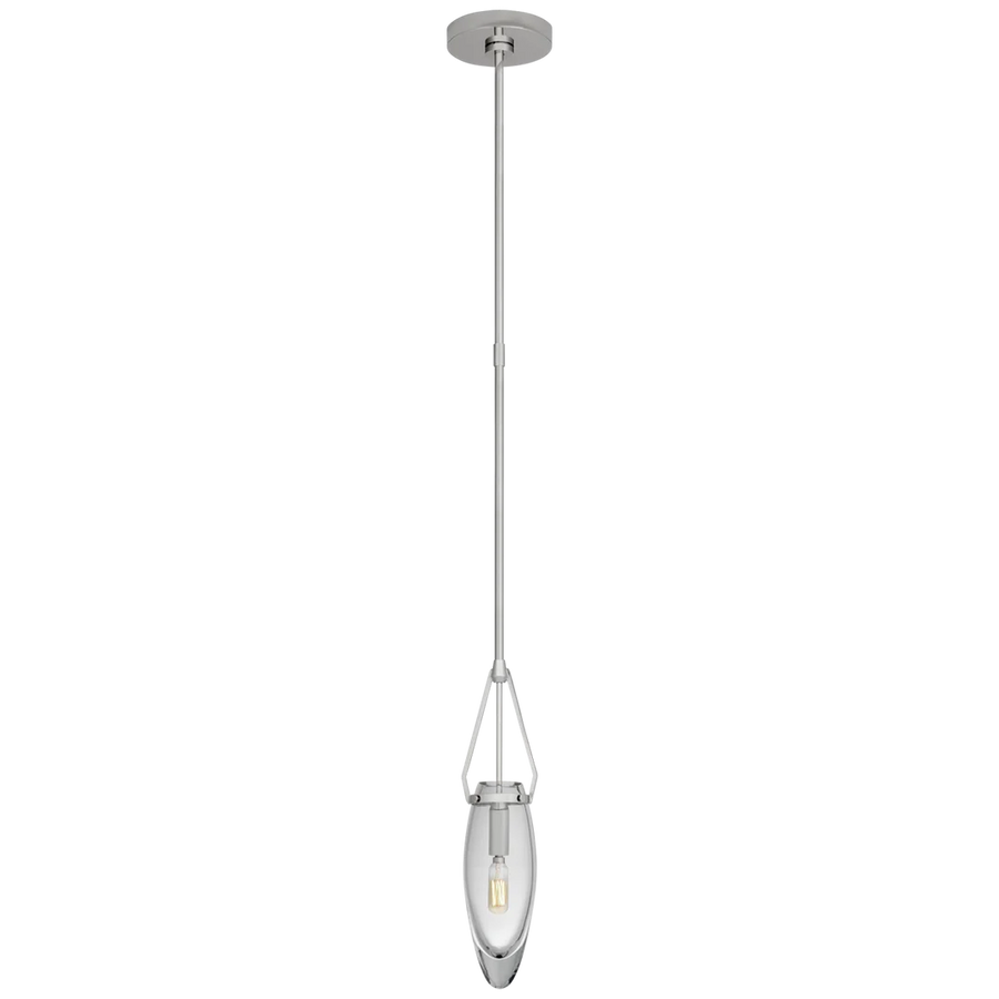 Myra Small Single Pendant-Visual Comfort-VISUAL-CHC 5420PN-CG-ChandeliersPolished Nickel with Clear Glass-1-France and Son
