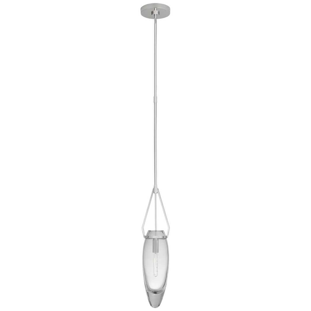 Myra Medium Single Pendant-Visual Comfort-VISUAL-CHC 5421PN-CG-PendantsPolished Nickel with Clear Glass-1-France and Son