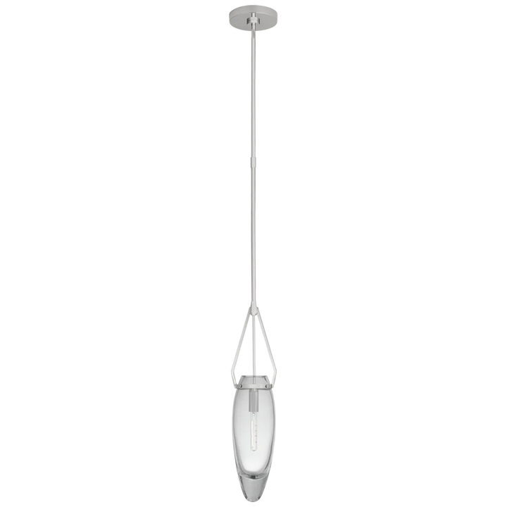 Myra Medium Single Pendant-Visual Comfort-VISUAL-CHC 5421PN-CG-PendantsPolished Nickel with Clear Glass-1-France and Son