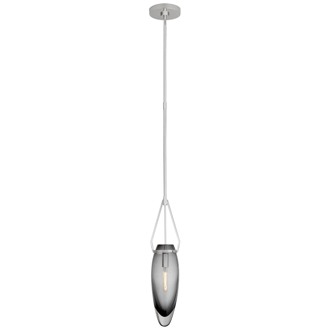 Myra Medium Single Pendant-Visual Comfort-VISUAL-CHC 5421PN-SMG-PendantsPolished Nickel with Smoked Glass Shade-2-France and Son