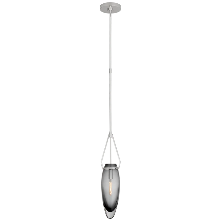 Myra Medium Single Pendant-Visual Comfort-VISUAL-CHC 5421PN-SMG-PendantsPolished Nickel with Smoked Glass Shade-2-France and Son