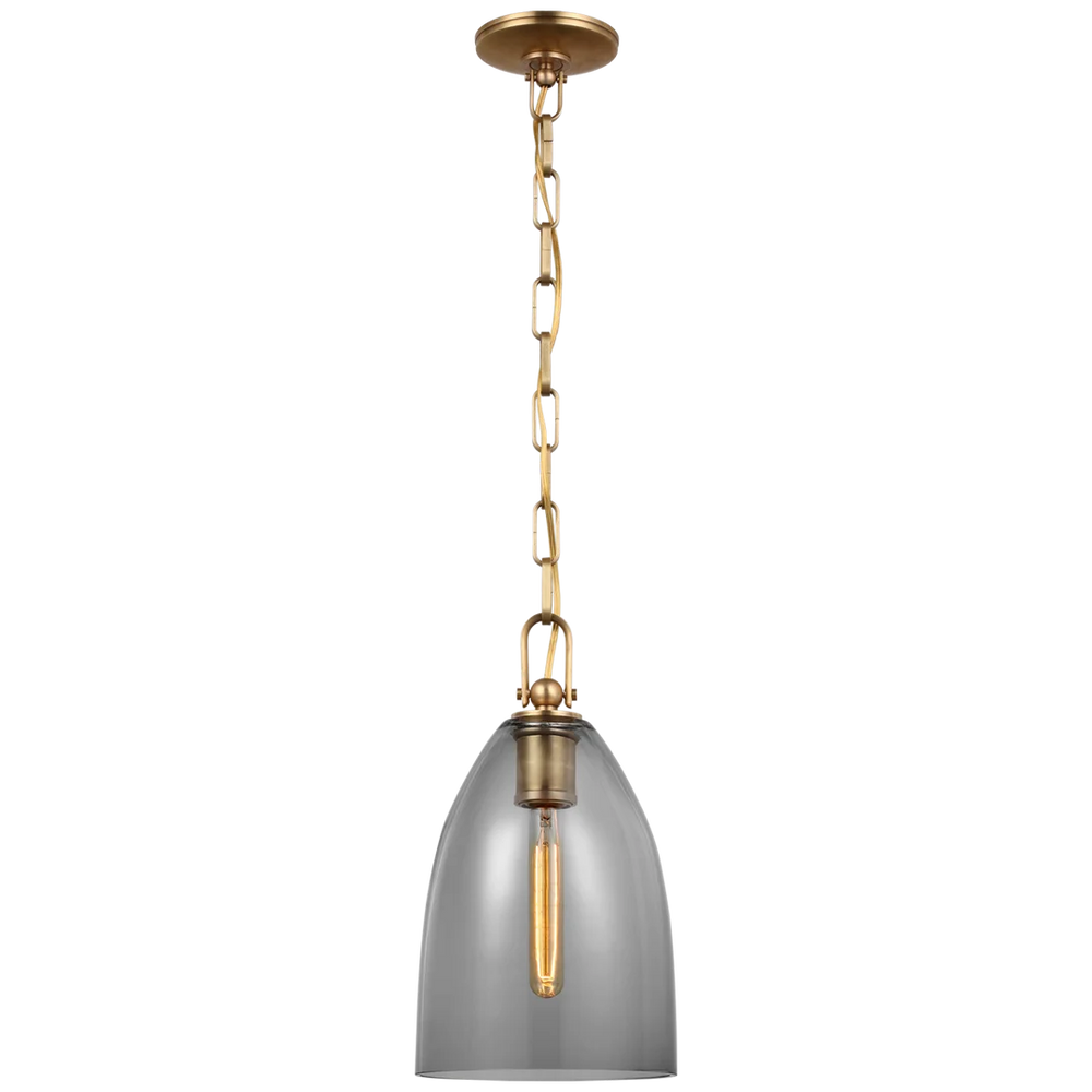 Andreas Medium Pendant-Visual Comfort-VISUAL-CHC 5425AB-SMG-PendantsAntique-Burnished Brass-Smoked Glass-2-France and Son
