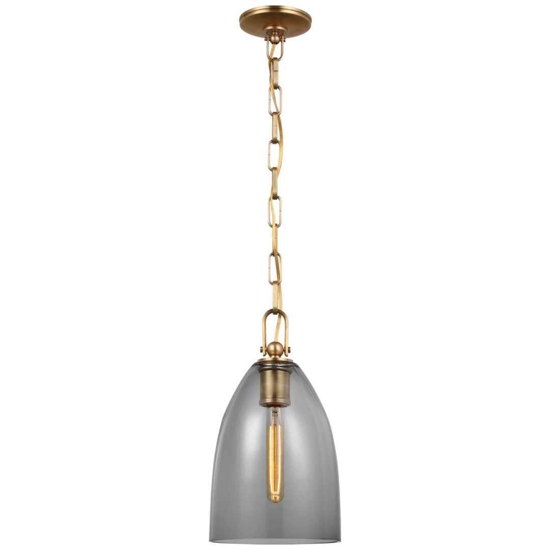 Andreas Medium Pendant-Visual Comfort-VISUAL-CHC 5425AB-SMG-PendantsAntique-Burnished Brass-Smoked Glass-2-France and Son