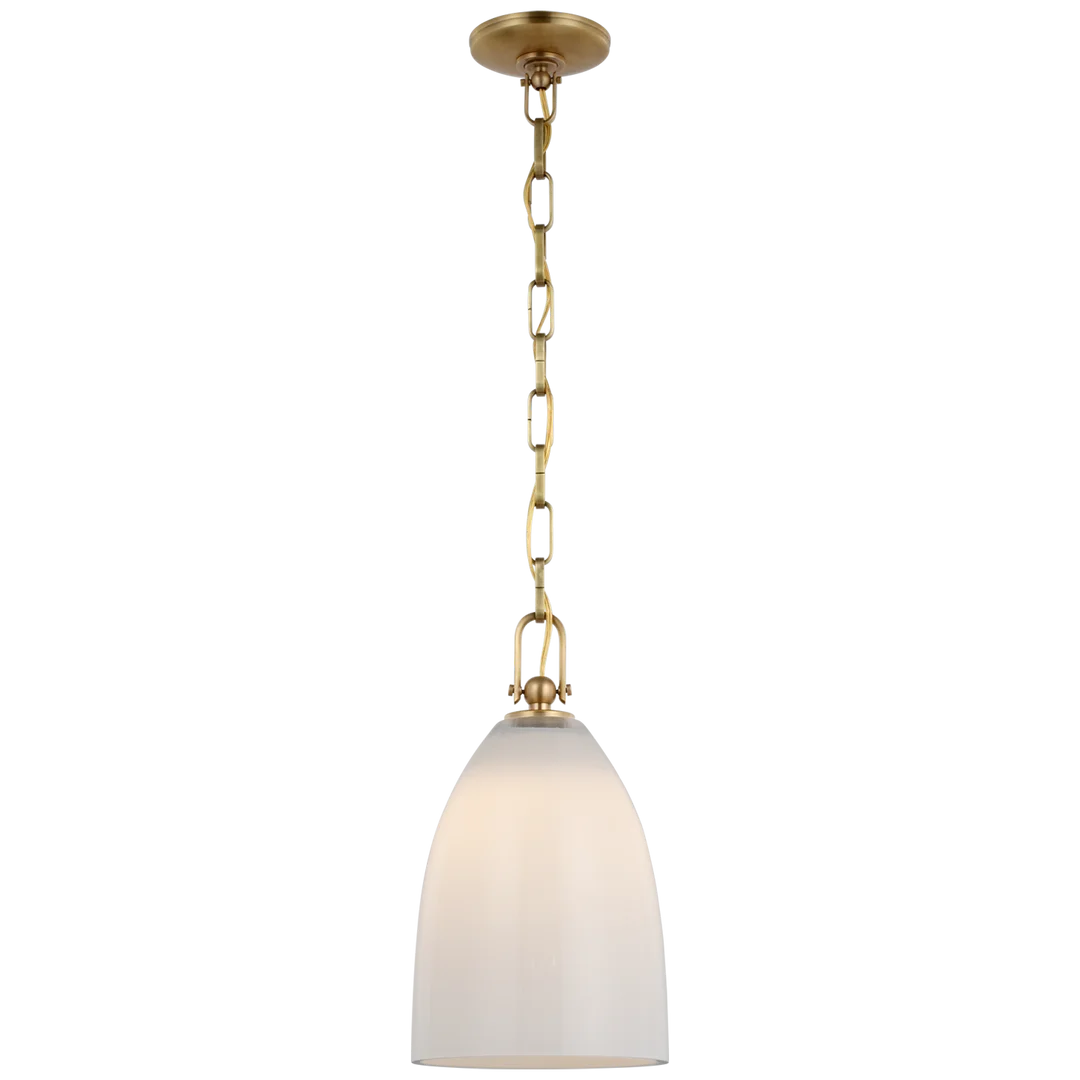 Andreas Medium Pendant-Visual Comfort-VISUAL-CHC 5425AB-WG-PendantsAntique-Burnished Brass-White Glass-3-France and Son