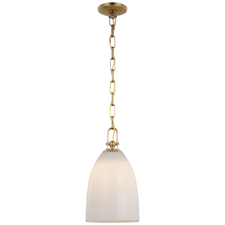 Andreas Medium Pendant-Visual Comfort-VISUAL-CHC 5425AB-WG-PendantsAntique-Burnished Brass-White Glass-3-France and Son