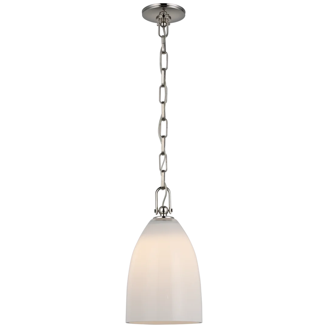 Andreas Medium Pendant-Visual Comfort-VISUAL-CHC 5425PN-WG-PendantsPolished Nickel-White Glass-6-France and Son