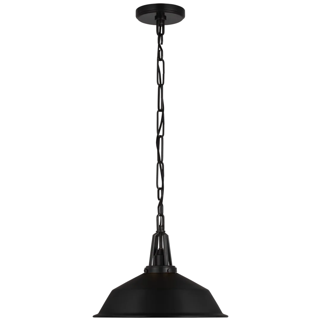 Laurel 14" Pendant-Visual Comfort-VISUAL-CHC 5461BZ-BLK-PendantsBronze-Matte Black Shade-4-France and Son