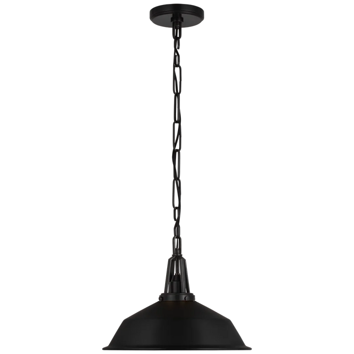 Laurel 14" Pendant-Visual Comfort-VISUAL-CHC 5461BZ-BLK-PendantsBronze-Matte Black Shade-4-France and Son