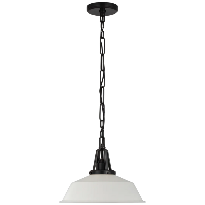 Laurel 14" Pendant-Visual Comfort-VISUAL-CHC 5461BZ-WHT-PendantsBronze-Matte White shade-6-France and Son