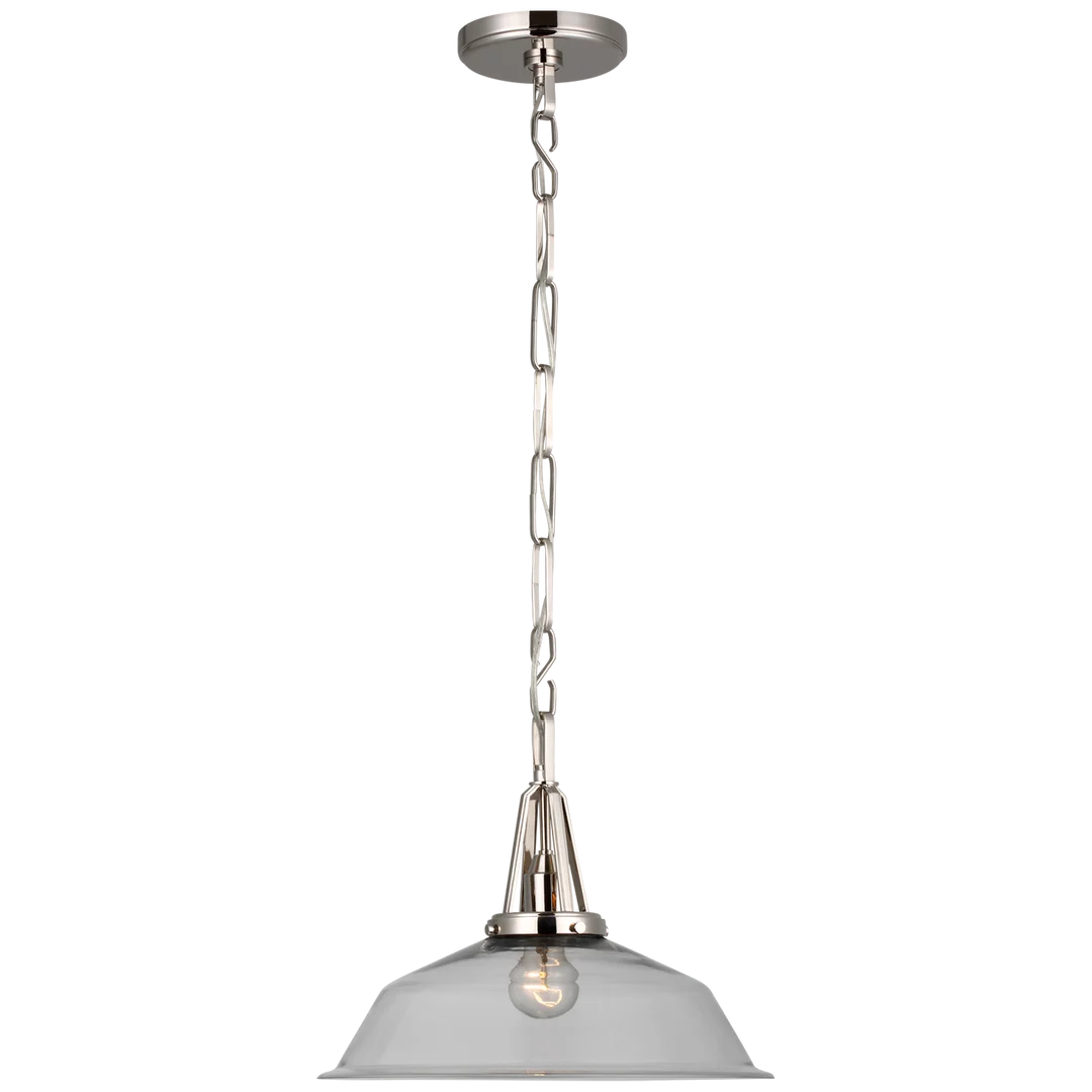 Laurel 14" Pendant-Visual Comfort-VISUAL-CHC 5461PN-CG-PendantsPolished Nickel-Clear Glass-8-France and Son