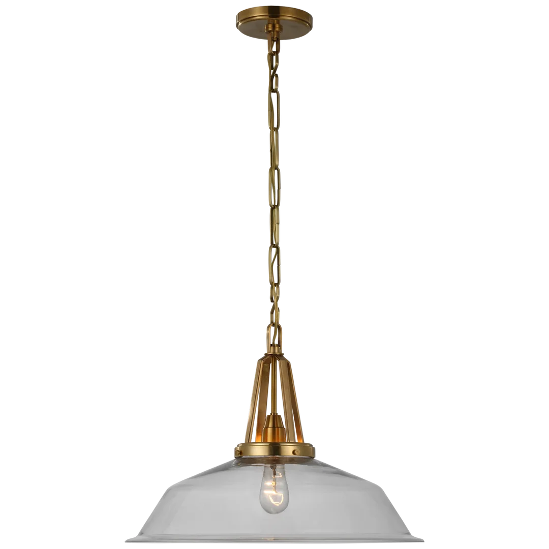 Laurel 20" Pendant-Visual Comfort-VISUAL-CHC 5462AB-CG-PendantsAntique-Burnished Brass-Clear Glass-2-France and Son