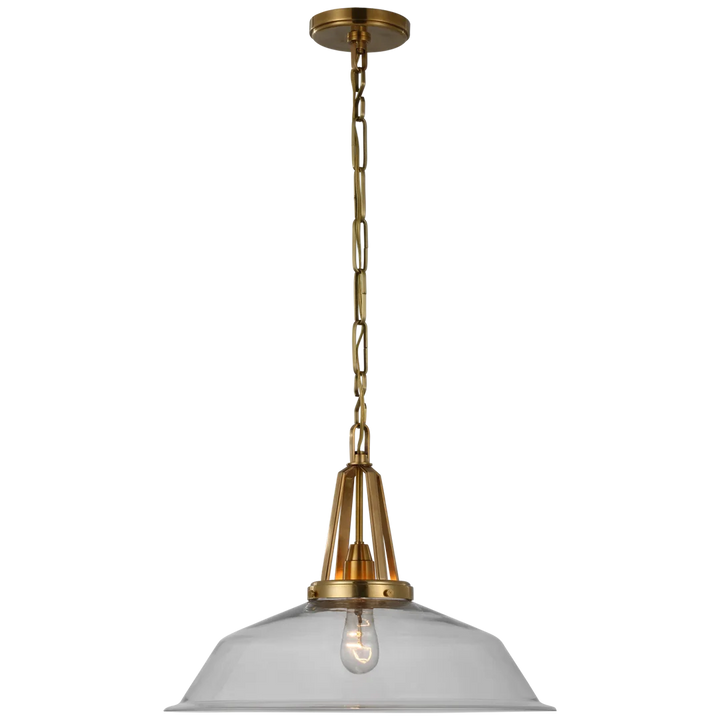 Laurel 20" Pendant-Visual Comfort-VISUAL-CHC 5462AB-CG-PendantsAntique-Burnished Brass-Clear Glass-2-France and Son