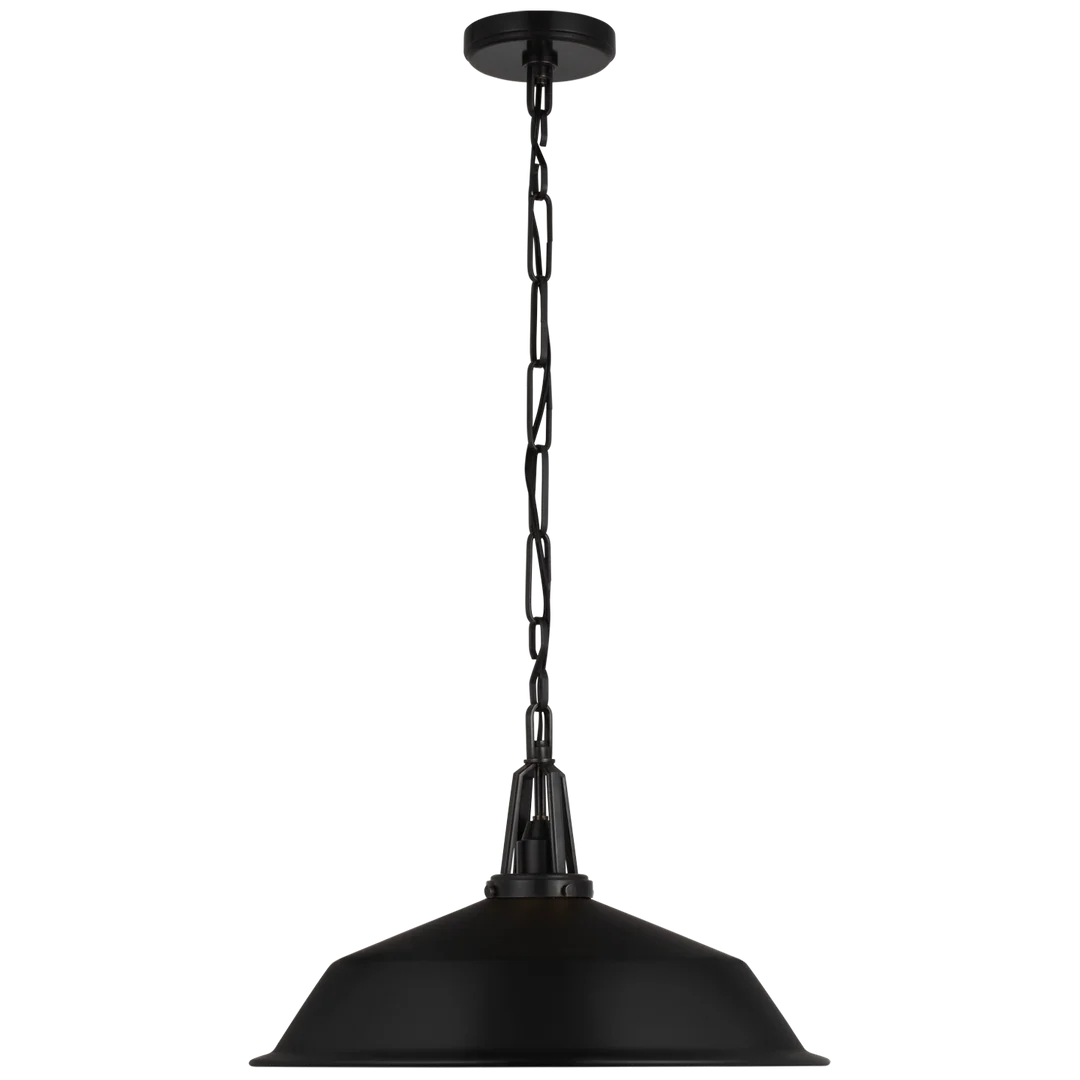 Laurel 20" Pendant-Visual Comfort-VISUAL-CHC 5462BZ-BLK-PendantsBronze-Matte Black Shade-4-France and Son