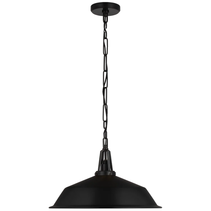 Laurel 20" Pendant-Visual Comfort-VISUAL-CHC 5462BZ-BLK-PendantsBronze-Matte Black Shade-4-France and Son