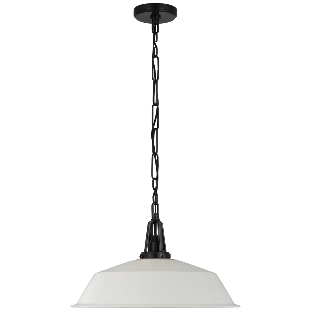 Laurel 20" Pendant-Visual Comfort-VISUAL-CHC 5462BZ-WHT-PendantsBronze-Matte White Shade-6-France and Son