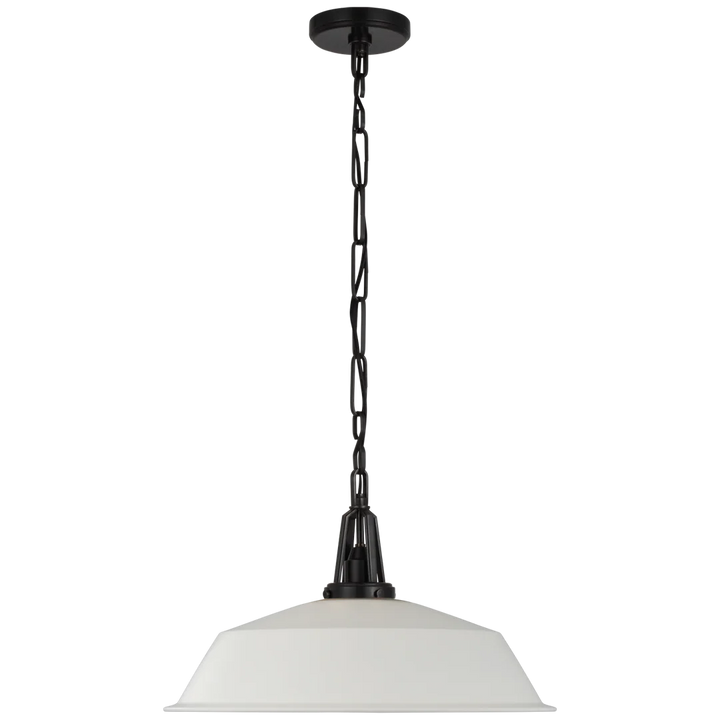 Laurel 20" Pendant-Visual Comfort-VISUAL-CHC 5462BZ-WHT-PendantsBronze-Matte White Shade-6-France and Son