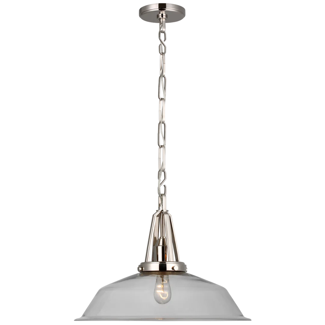 Laurel 20" Pendant-Visual Comfort-VISUAL-CHC 5462PN-CG-PendantsPolished Nickel-Clear Glass-8-France and Son