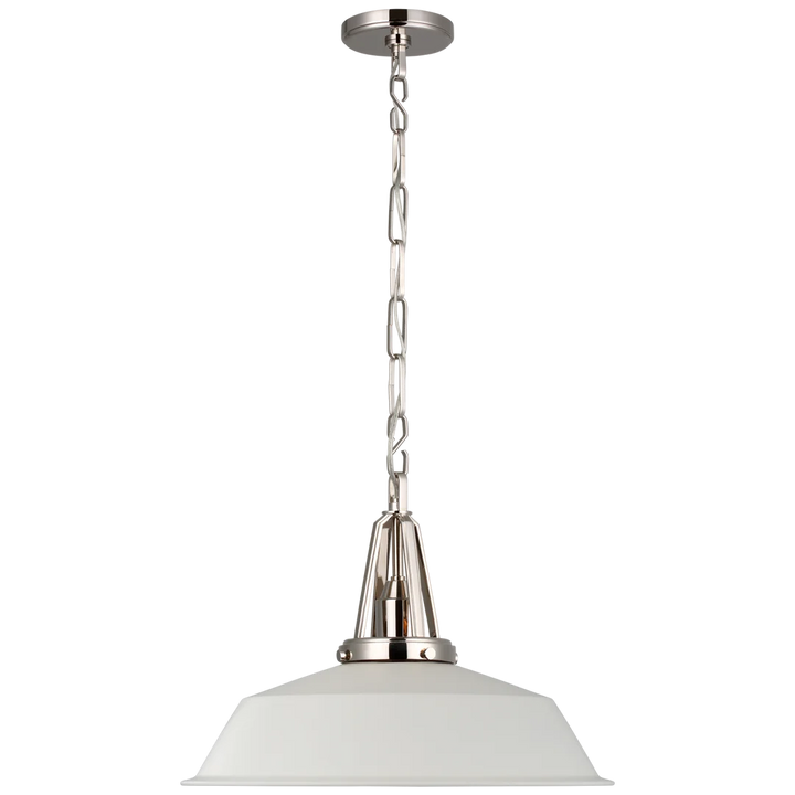 Laurel 20" Pendant-Visual Comfort-VISUAL-CHC 5462PN-WHT-PendantsPolished Nickel-Matte White Shade-9-France and Son