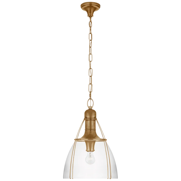 Patrick 18" Pendant-Visual Comfort-VISUAL-CHC 5476AB-CG-PendantsAntique-Burnished Brass with Clear Glass-1-France and Son