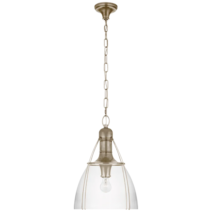 Patrick 18" Pendant-Visual Comfort-VISUAL-CHC 5476AN-CG-PendantsAntique Nickel With Clear Glass-3-France and Son