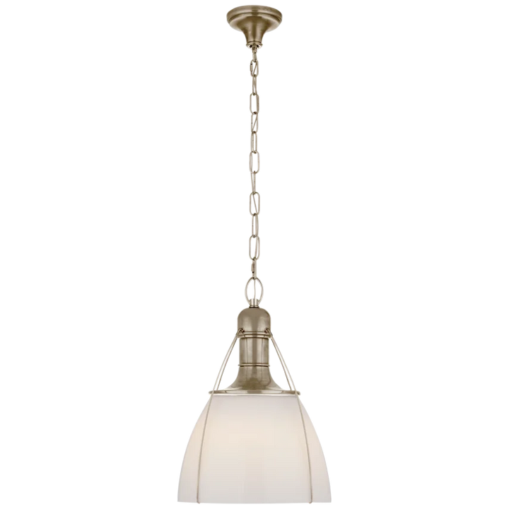 Patrick 18" Pendant-Visual Comfort-VISUAL-CHC 5476AN-WG-PendantsAntique Nickel With White Glass-4-France and Son