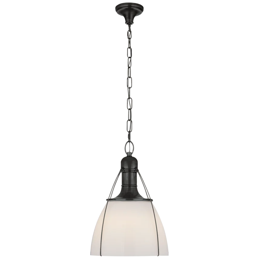 Patrick 18" Pendant-Visual Comfort-VISUAL-CHC 5476BZ-WG-PendantsBronze With White Glass-6-France and Son