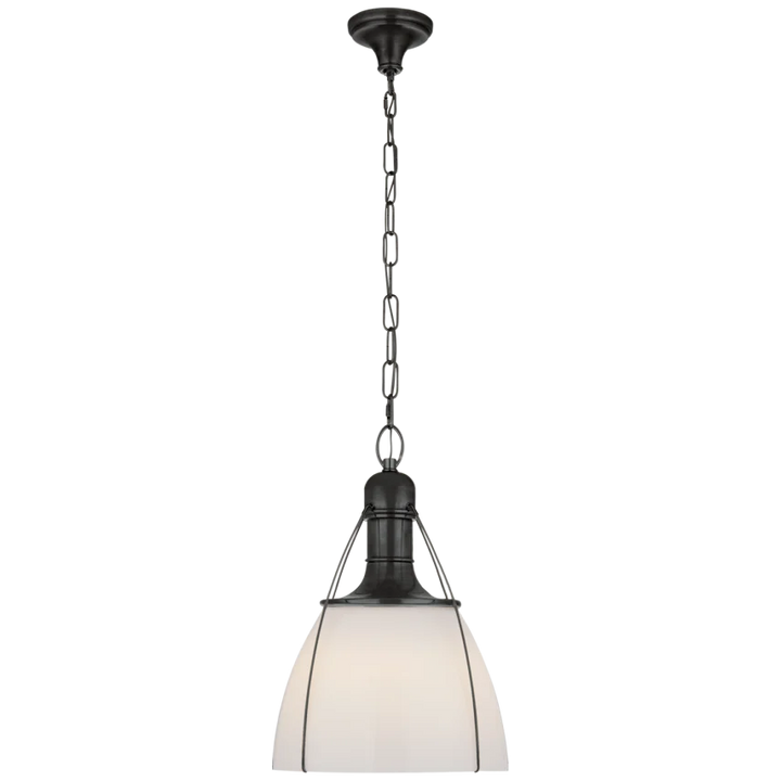 Patrick 18" Pendant-Visual Comfort-VISUAL-CHC 5476BZ-WG-PendantsBronze With White Glass-6-France and Son