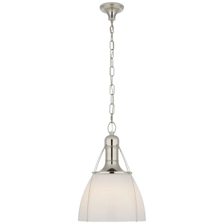 Patrick 18" Pendant-Visual Comfort-VISUAL-CHC 5476PN-WG-PendantsPolished Nickel With White Glass-8-France and Son