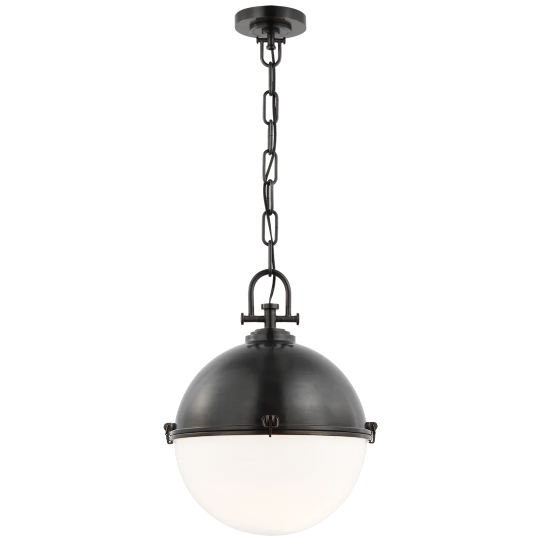 Andre X-Large Globe Pendant-Visual Comfort-VISUAL-CHC 5491BZ-WG-PendantsBronze-White Glass-3-France and Son