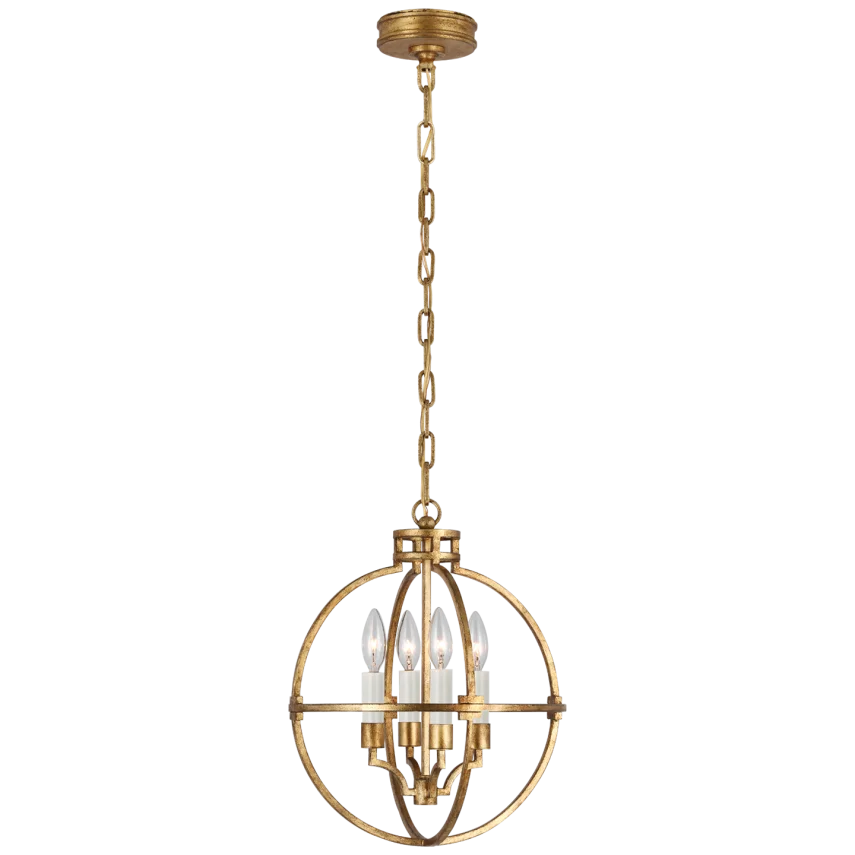 Lenny 14" Globe Lantern-Visual Comfort-VISUAL-CHC 5515GI-PendantsGilded Iron-2-France and Son