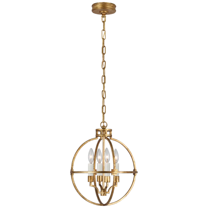 Lenny 14" Globe Lantern-Visual Comfort-VISUAL-CHC 5515GI-PendantsGilded Iron-2-France and Son