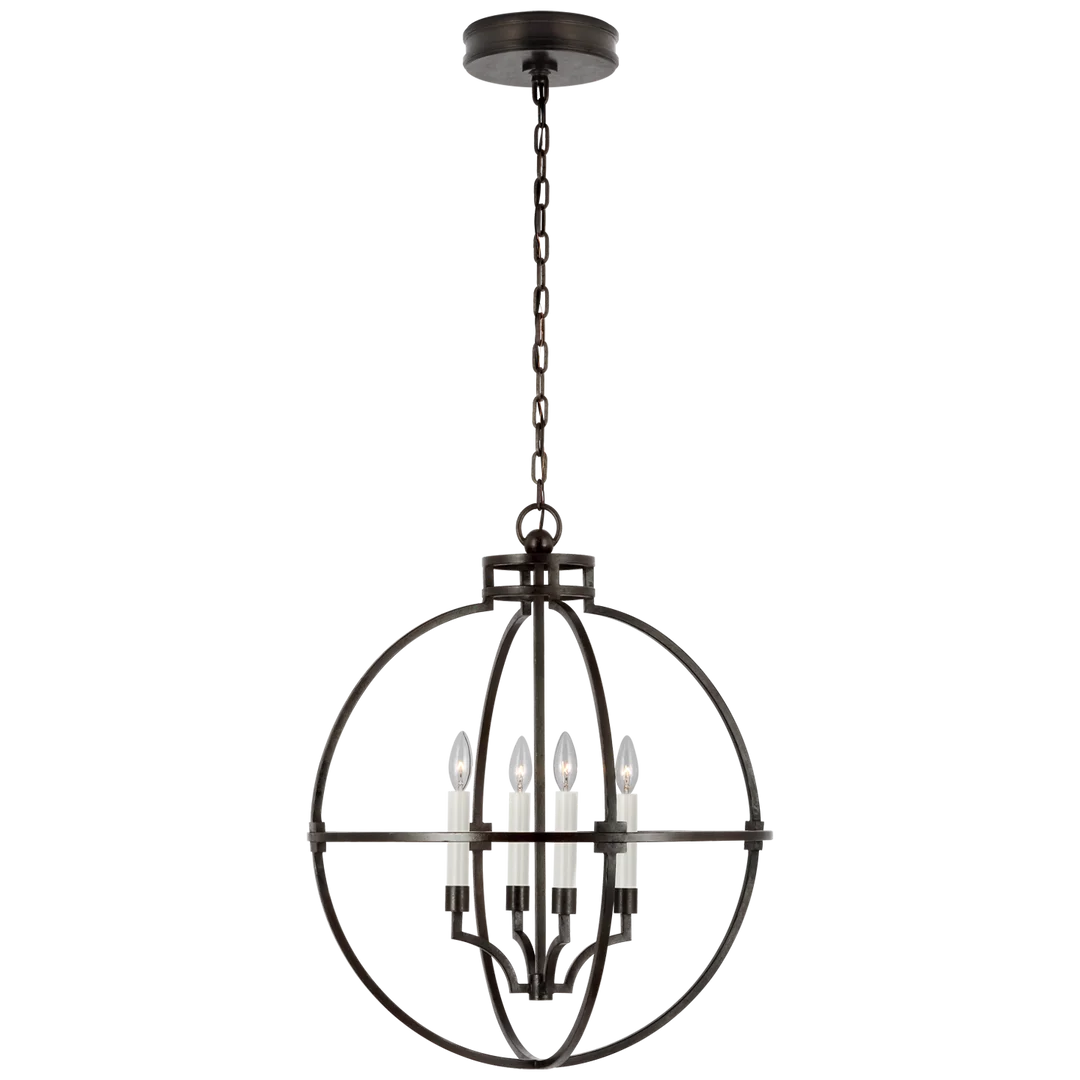 Lexy Globe Lantern-Visual Comfort-VISUAL-CHC 5517AI-ChandeliersAged Iron/24"-9-France and Son