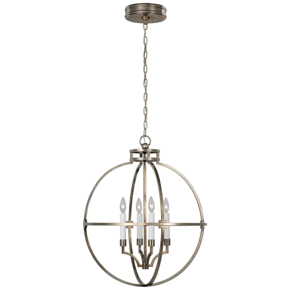 Lexy Globe Lantern-Visual Comfort-VISUAL-CHC 5517AN-ChandeliersAntique Nickel/24"-2-France and Son