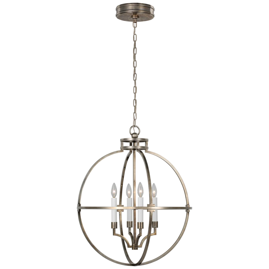 Lexy Globe Lantern-Visual Comfort-VISUAL-CHC 5517AN-ChandeliersAntique Nickel/24"-2-France and Son