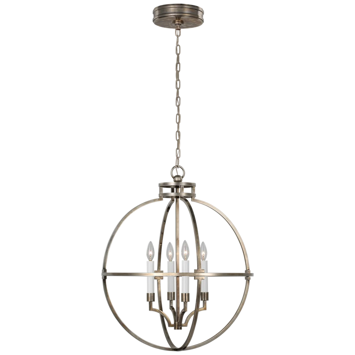 Lexy Globe Lantern-Visual Comfort-VISUAL-CHC 5517AN-ChandeliersAntique Nickel/24"-2-France and Son