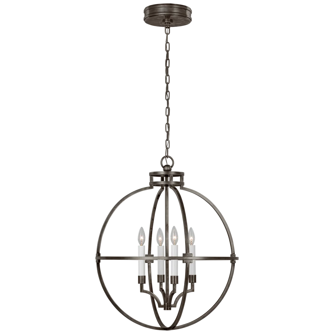 Lexy Globe Lantern-Visual Comfort-VISUAL-CHC 5517BZ-ChandeliersBronze/24"-3-France and Son