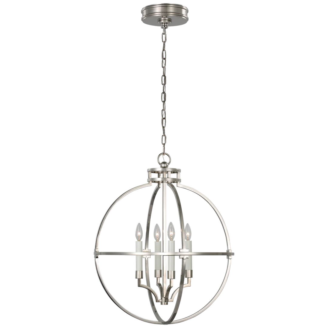 Lexy Globe Lantern-Visual Comfort-VISUAL-CHC 5517PN-ChandeliersPolished Nickel/24"-4-France and Son