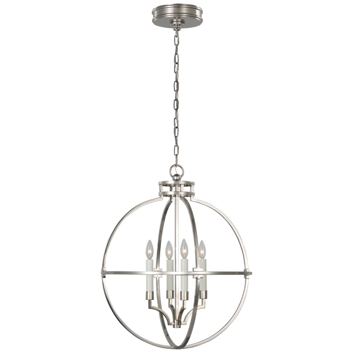 Lexy Globe Lantern-Visual Comfort-VISUAL-CHC 5517PN-ChandeliersPolished Nickel/24"-4-France and Son