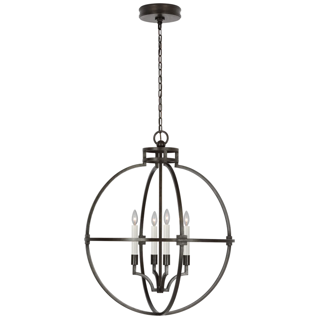 Lexy Globe Lantern-Visual Comfort-VISUAL-CHC 5518AI-ChandeliersAged Iron/30"-7-France and Son