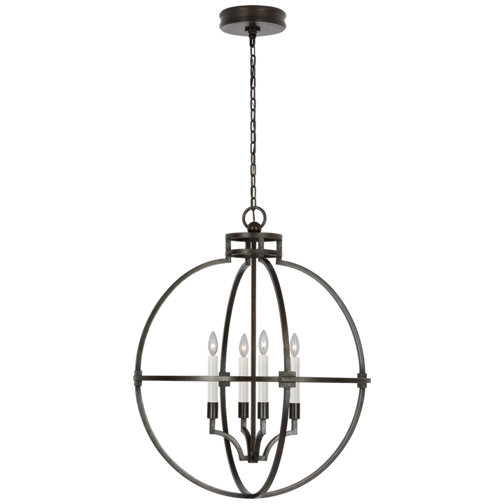 Lexy Globe Lantern-Visual Comfort-VISUAL-CHC 5518AI-ChandeliersAged Iron/30"-7-France and Son