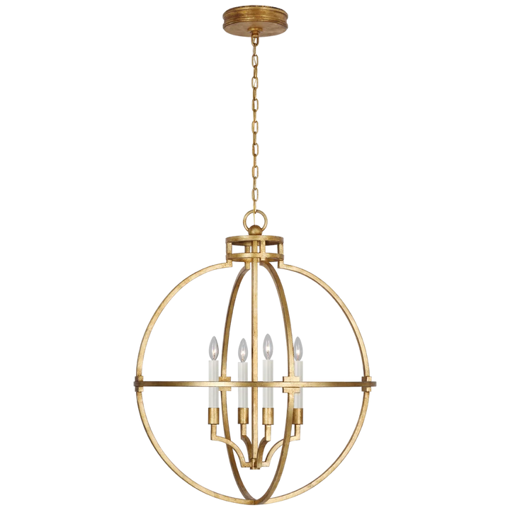 Lexy Globe Lantern-Visual Comfort-VISUAL-CHC 5518GI-ChandeliersGilded Iron/30"-5-France and Son