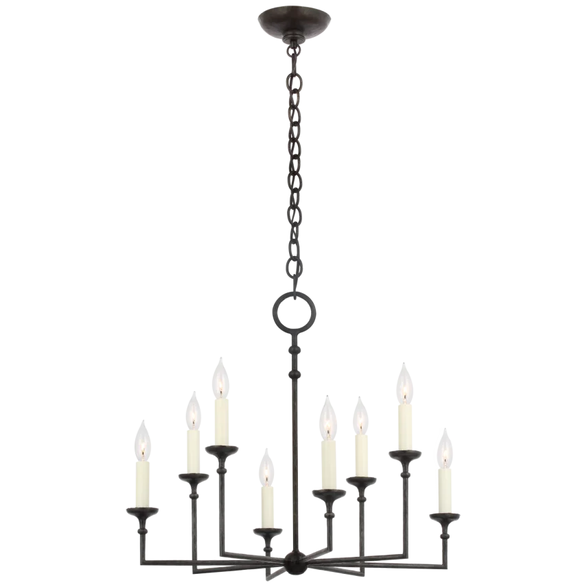 Roman Medium 8-Light Chandelier in Aged Iron-Visual Comfort-VISUAL-CHC 5701AI-Chandeliers-1-France and Son