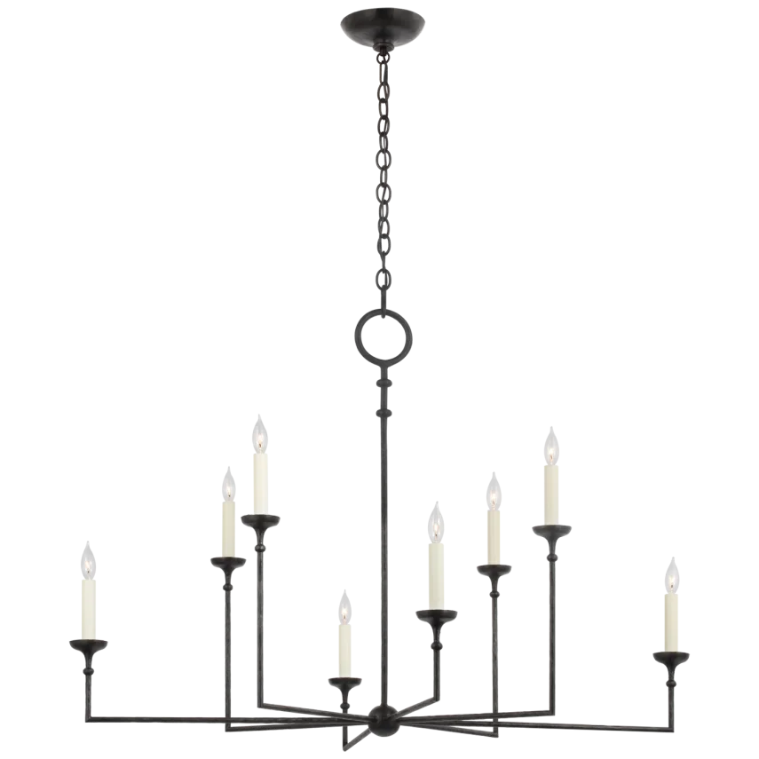 Roman Grande 8-Light Chandelier in Aged Iron-Visual Comfort-VISUAL-CHC 5703AI-Chandeliers-1-France and Son