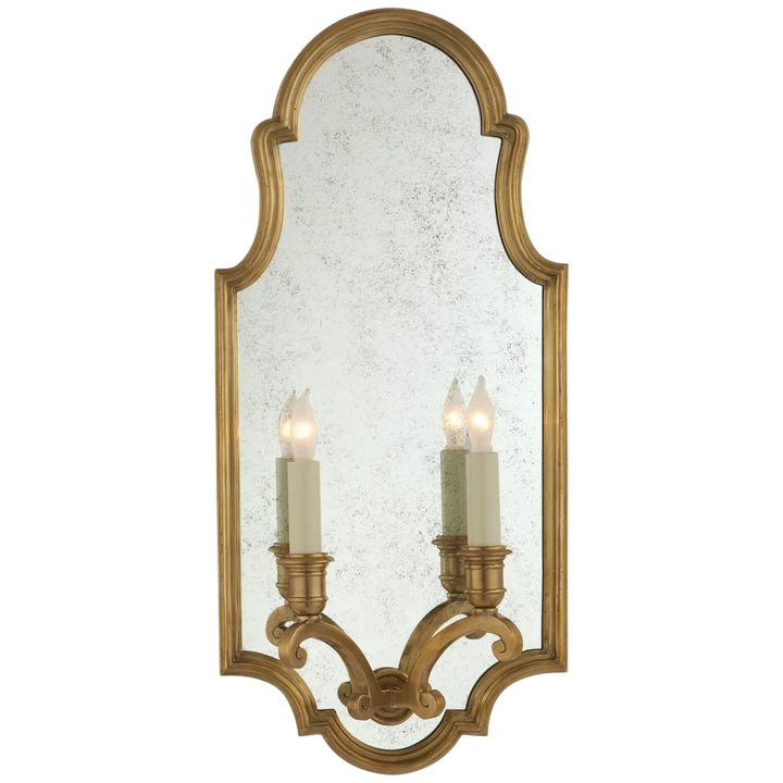 Sussy Medium Framed Double Sconce-Visual Comfort-VISUAL-CHD 1184AB-Wall LightingAntique-Burnished Brass-1-France and Son