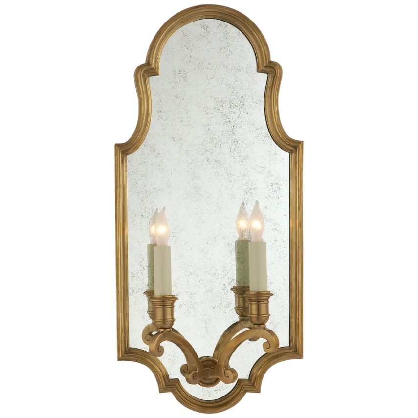 Sussy Medium Framed Double Sconce-Visual Comfort-VISUAL-CHD 1184AB-Wall LightingAntique-Burnished Brass-1-France and Son